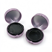 Boîtier vide pour coussin d'air violet, compact cosmétique avec miroir intégré et compartiment pour houppette, pour maquillage en gros