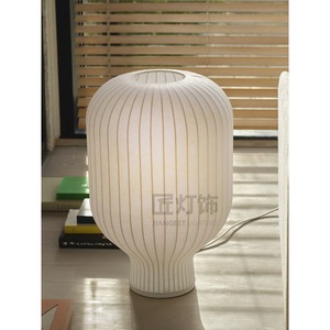 Silk Lampshade <b>Table</b> Lamp E27 <b>Led</b> 36V Ac 85-265V Switch Control Creamy Nordic Style Living Room Bedroom <b>Bedside</b> Lamp - Product Image 3