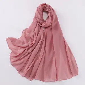 Women New Pearl Chiffon Diamond Long Shawl Scarf Middle East Muslim Headscarf Ethnic Gauze Scarf Hijab