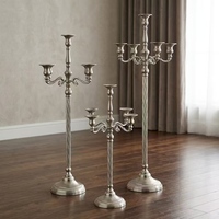 Candélabre de table moderne nordique vintage en métal doré et argenté, à 5 bras, en fer, pour décoration de centre de table de mariage et d'événements