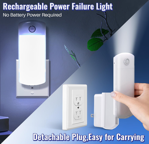 2 Pack LED Power Failure <b>Light</b>, 4 in 1 Rechargeable Plug in Flashlights with <b>Motion</b> Detection, LED Emergency <b>Lights</b> - Product Image 2