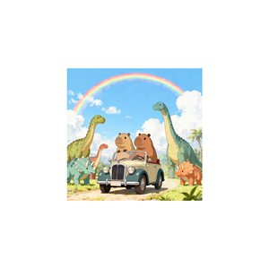 DAMAI <b>Driver</b> Kapibara Provided Disposable Paper Plates, Cups and Napkins for the Jurassic World Party at the Amusement Park - Product Image 5