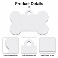 Plaque d'identification personnalisée en aluminium imprimée par sublimation, durable pour l'accrochage sur sac à dos et l'identification sur collier d'animal.