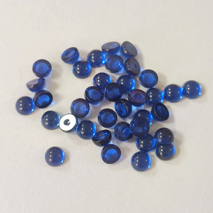 Cabujón Redondo de Espinela Sintética, Tamaños de 3mm a 5mm, 113 #   Gema de espinela azul para la fabricación de joyas - Product Image 1