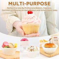 Doublures à cupcakes blanches étuis à cupcakes tasses de cuisson étui à muffins en papier de qualité alimentaire personnalisé porte-plateau