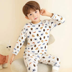 Ensemble de <span class=keywords><strong>pyjama</strong></span> en jersey de coton pour garçons, imprimé animaux/véhicules, doux, manches longues, vêtements de nuit pour enfants en bas âge - Product Image 2