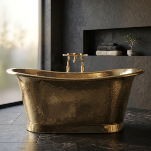 Baignoire autoportante en cuivre martelé, baignoire métallique pour adultes, bain de luxe irrégulier, artisanat indien écologique pour la maison - Product Image 4