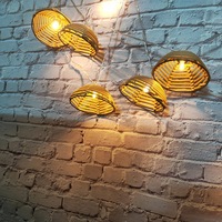 Guirlande lumineuse solaire demi-ronde en rotin, lanterne décorative féerique pour intérieur, extérieur, camping, jardin, terrasse