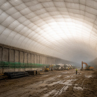 Structure à membrane gonflable pour fosse de fondation, dôme à air, abri anti-poussière et étanche à grande portée, sur mesure