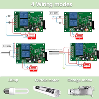 Control Remoto Universal para Puerta de Garaje, 433MHz, Receptor de Relé de 2 Canales, CA 110V 220V, Contacto Seco para Portón, Venta al por Mayor
