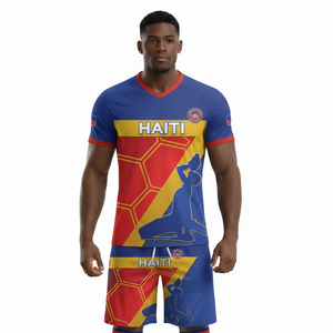 Tenues Essentielles Populaires Coupe d'Or Haïti 2026 – Vêtements de Sport Décontractés pour Fans Haïtiens – Ensembles de Football de Plage AYITI Coupe d'Été pour Hommes Coupe Ample - Product Image 4