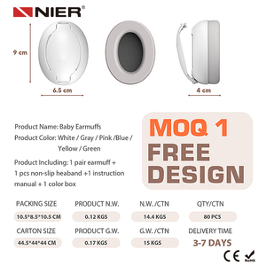 NIER Verstellbares Kopfband für Babys im Alter von 0-3 Jahren, Druckfreie, Weiche Geräuschunterdrückende Kopfhörer, Baby-Gehörschutz Ohrenschützer - Product Image 5
