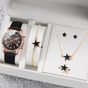 Set di Lusso LP27 5 Pezzi con Basso MOQ: Orologi, Collane, Orecchini, Anelli, Bracciali, Set <span class=keywords><strong>Regalo</strong></span> per Donne, Orologi al Quarzo con Quadrante Rotondo - Product Image 6