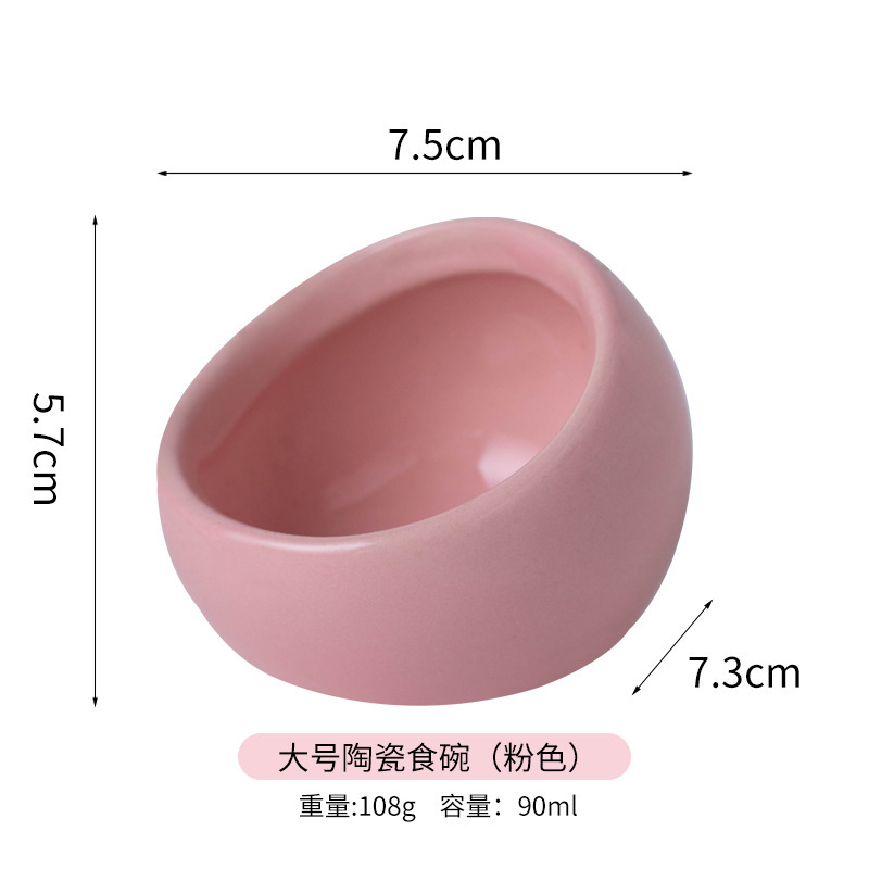 Petit bol pour animaux de compagnie - grand bord incliné - rose