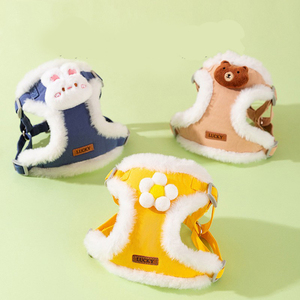 Arnés Cálido de Invierno para Perros Pequeños, Lindo Arnés Ajustable con Diseño de Girasol y Correa, Chaleco para Mascotas - Product Image 2