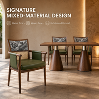 Ensemble de table et de chaises de restaurant au design minimaliste, robuste, durable et confortable, avec plateau en bois massif pour hôtel, banquet