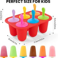 Moule à glaces réutilisable en silicone, sans BPA, mini-moule à crème glacée en silicone avec bâtonnets pour glaces maison