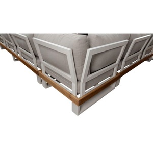 Conjunto de Sofás Esquineros de Aluminio para Exteriores con Madera de Acacia para Hotel, Resort, Villa, Patio, Forma de L, Alta Calidad - Product Image 3