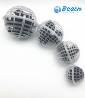 60mm 80mm 100mm 다공성 플라스틱 뜨 공 물 처리를 위한 플라스틱 생물 공