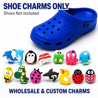 Patchs de chaussures en caoutchouc 3D personnalisés en relief avec motifs de dessins animés, cœurs et fleurs multi-formes pour chaussures