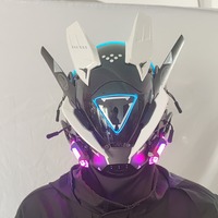 Casque de moto LED Phantom Samurai Design Lumineux Casque de course sécuritaire pour cyclistes Casque de course cyberpunk éclairé