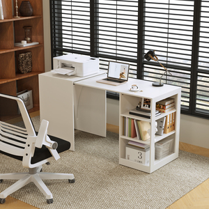 Escritorio de Estudio de Madera para Oficina en Casa, Escritorio para Computadora con Estante para Libros y Almacenamiento. - Product Image 4