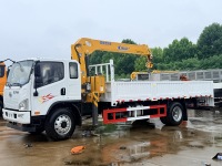 Nouvelle grue montée sur camion FAW 4x2 de 4 tonnes à 4 sections pour la construction, le levage et le transport de marchandises