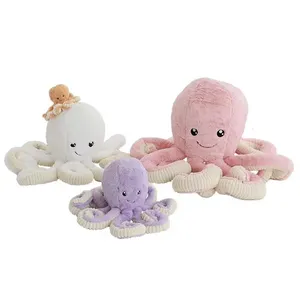 CustomPlushMaker Low MOQ Stuffed Animal Toys Flip Octopus Plush Bulk Wholesale Octopus Plush Bed Pillows animal Toys PP Cotton