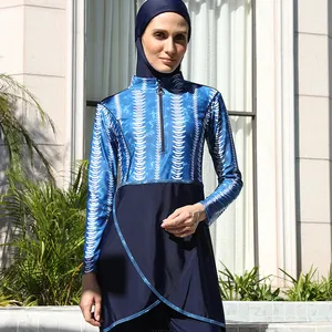 Precio barato de fábrica modesto ropa islámica de manga larga traje de baño 3 piezas ropa musulmana tradicional burkinis traje de baño