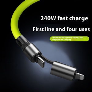 Cáp sạc nhanh 4 trong 1 120W <span class=keywords><strong>USB</strong></span> Type-C Micro <span class=keywords><strong>USB</strong></span> hợp kim kẽm silicon truyền dữ liệu 6A đa năng cho điện thoại di động máy tính xách tay sạc dự phòng - Product Image 5