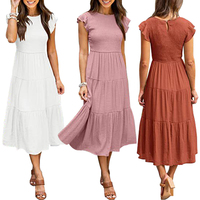 Vestido Midi Casual Elegante y Delgado para Mujer, Estilo Veraniego