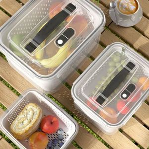 Contenedores Apilables para Refrigerador, Rectangulares, de Polipropileno Moldeado por Inyección, Organizador de Almacenamiento para Cocina, Juego de Recipientes para Frutas y Verduras con Tapas - Product Image 4