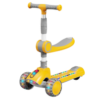 2024 nouveaux produits de sport pour bébés tout-petits trottinettes éclairent LED PU 3 roues pousser Scooters pour enfants pour enfants filles