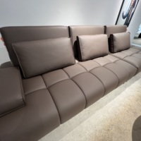 Canapé-lit en cuir véritable sur mesure, cadre personnalisable, rembourrage en éponge, usage intensif