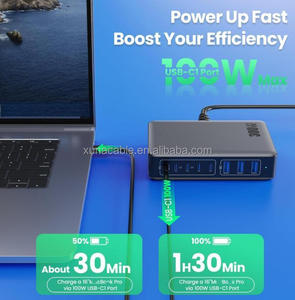 <span class=keywords><strong>Chargeur</strong></span> de nitrure de gallium 300W 20V5A haute puissance tablette mobile ordinateur portable Station de charge de bureau universelle multi-ports - Product Image 4