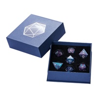 Jeu de dés polyédriques en métal faits à la main pour DND RPG, 7 pièces, avec logo personnalisé, dés de jeu D6/D20