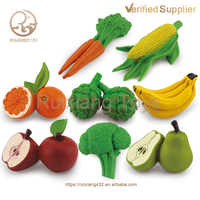 Figuritas en miniatura de PVC Unisex de frutas y verduras, juguetes de jardín de hadas, zanahorias de maíz y plátano de manzana para niños