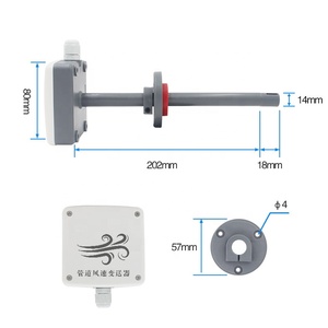 Inalámbrico aire de conducto sensores de velocidad modbus de 4-20 ma transmisor de velocidad del aire con pantalla - Product Image 5