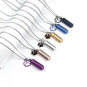 Kalung Gantungan Kalung untuk Wanita, Tempat Abu Tulang Hewan Peliharaan, Kristal, Baja Anti Karat, Kalung Gantung untuk Anjing, Liontin Kenangan - Product Image 5
