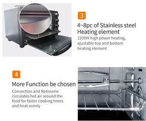 Lò nướng bánh pizza điện đa chức năng, dung tích lớn 80L, chất liệu thép không gỉ, giá xuất xưởng - Product Image 3