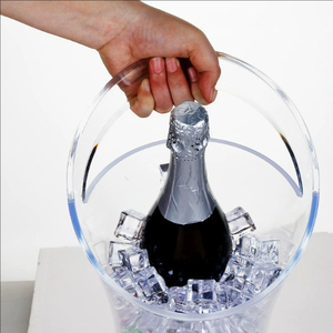 FSE 4L secchiello ghiaccio Bar birra <span class=keywords><strong>Champagne</strong></span> secchiello per il ghiaccio in plastica trasparente vasca per bevande con manico