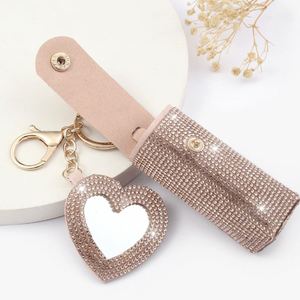 Portable <b>Lipstick</b> Organizer Keychain Bling Rhinestone Exquisite <b>Lipstick</b> Holder Shiny Bling Rhinestone <b>Lipstick</b> Case - Product Image 1