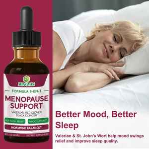 Gouttes OEM/ODM pour le soulagement de la ménopause avec cohosh noir, racine de valériane, trèfle rouge, supplément contre les bouffées de chaleur et pour l'équilibre hormonal pour femmes - Product Image 3