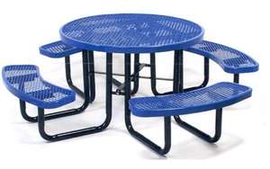 Gegalvaniseerd Staal Duurzaam Roestvast Buitenmeubilair Nestelen Centrum Koffie Ronde Metalen Tafel - Product Image 5