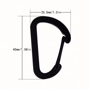 Custom Engraved Logo Matt Black Portable Lightweight <b>Snap</b> Spring <b>Hook</b> Mini Aluminum Alloy D Shaped Metal Carabiner Clip for - Product Image 2