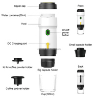 Machine à café à capsules portable, stock d'usine, USB 3 en 1, tasse à expresso électrique avec brassage à chaud et à froid pour la maison et les voyages