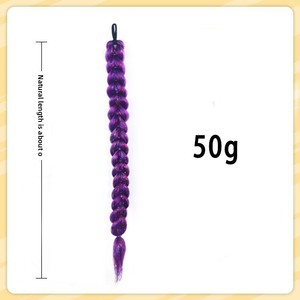 <span class=keywords><strong>Coda</strong></span> <span class=keywords><strong>di</strong></span> <span class=keywords><strong>Cavallo</strong></span> Intrecciata a Mano Stile Hip-Hop - Treccia Sintetica Viola Luminoso Senza Lacci per Danza <span class=keywords><strong>di</strong></span> Strada - Product Image 5