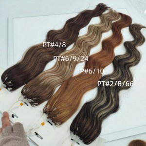 100% capelli umani onda naturale capelli spessi fine 12A Nano Micro perline H6 piuma capelli extension prezzo di fabbrica per tutte le persone - Product Image 5