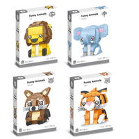Set Mainan Edukatif Puzzle Blok Bangunan Hewan Rakitan DIY untuk Anak-anak