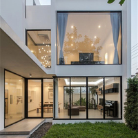 Porte coulissante moderne pour appartement, double vitrage, verre trempé, surface finie, quincaillerie de marque allemande, cadre en aluminium, sur mesure